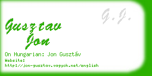 gusztav jon business card